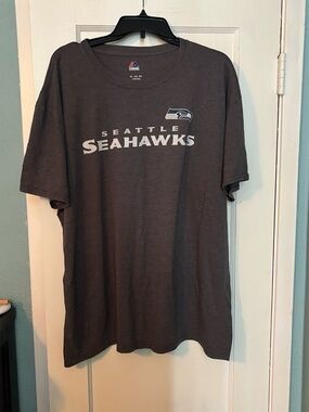 Majestic Seattle Seahawks Charcoal Gray Logo Tee